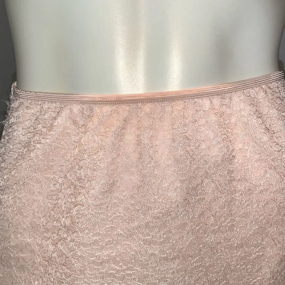 Vintage 1950s Charmode Nude Pink Lace Half‎ Slip Pillow Tab Nylon Medium - Picture 6 of 14